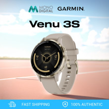 Garmin Venu 3S Advanced GPS Smartwatch with Cream Gold Stainless Steel Bezel with French Gray Case (41mm)