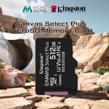 KINGSTON CANVAS SELECT PLUS MICRO SD 100MB/S CLASS 10 UHS-I CARD SDCS2 MEMORY CARD (512GB/256GB/128GB/64GB)