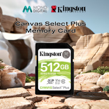 KINGSTON CANVAS SELECT PLUS SD 100MB/S CLASS 10 UHS-I CARD SDS2 MEMORY CARD (64GB/128GB/256GB/512GB)