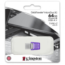 KINGSTON DATATRAVELER MICRODUO 3C DUAL DRIVE OTG USB TYPE-C FLASH DRIVE PENDRIVE FOR PC & SMARTPHONE (64GB)